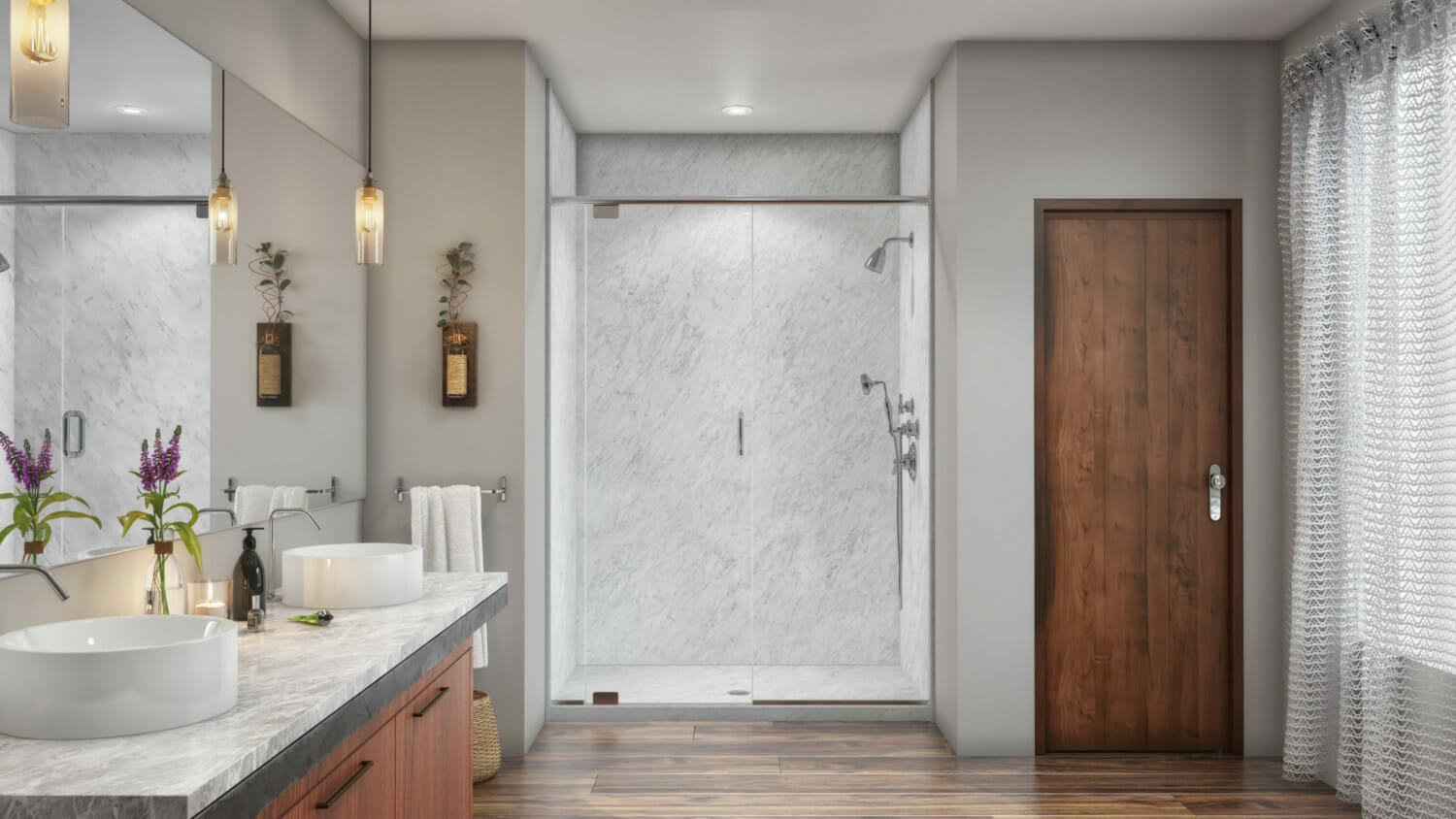 Shower enclosure in frost